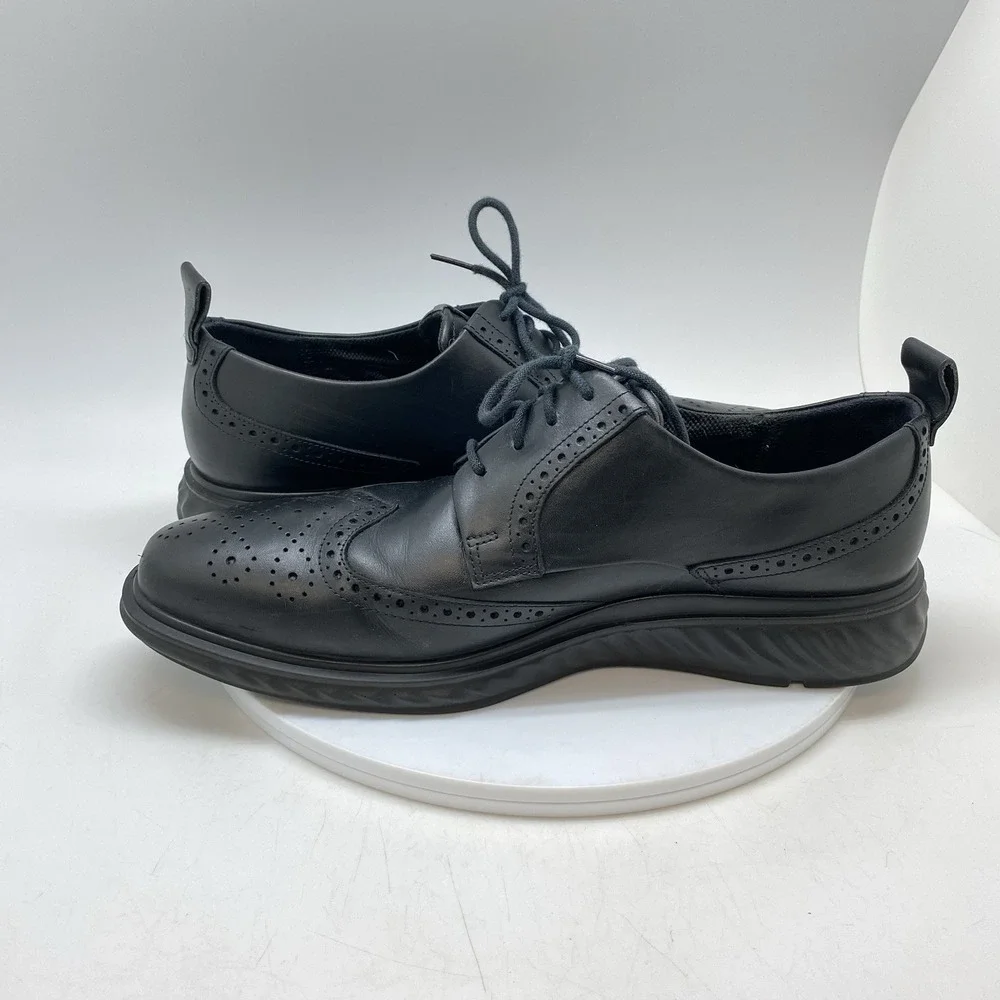Ecco Sneakers ST1 Hybrid Wingtip Mens 11-11.5 GTX‎ Black Leather Oxford Shoes